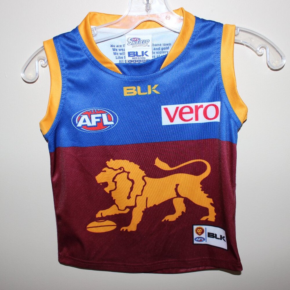 FR€E*❤️mint BRISBANE LIONS kids guernsey 6T AFL jersey Australia BBFFC Maroon